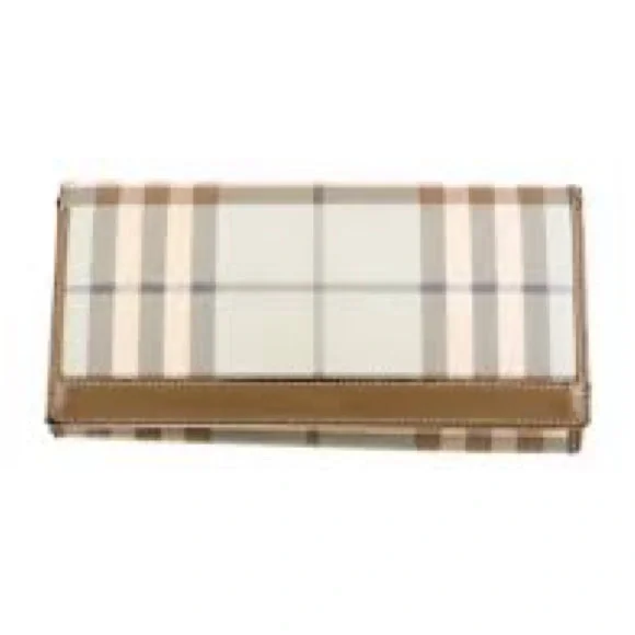 Burberry Beige and Brown Plaid Clutch